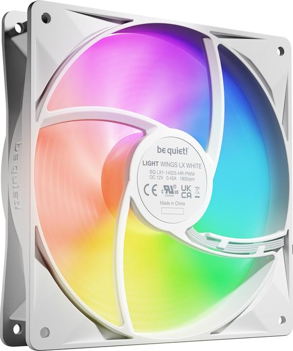 Actual product image be quiet! LIGHT WINGS LX 140mm PWM high-speed White Triple-Pack (140 mm, 3 x)