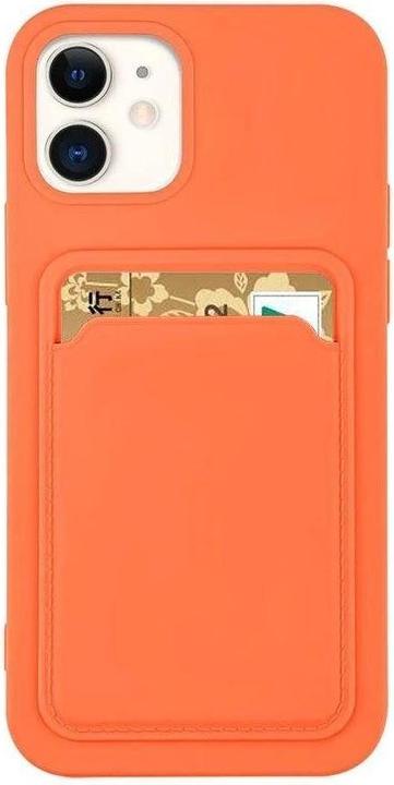 Produktbild Hurtel Card Case Silicone Wallet Case with Card Slot Documents for iPhone 13 Pro Max Orange (Apple iPhone 13 Pro Max)
