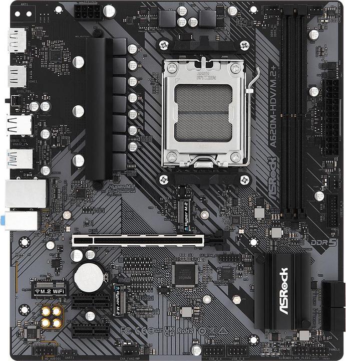 Actual product image AsRock A620M-HDV/M.2+ (AM5, AMD A620, mATX)