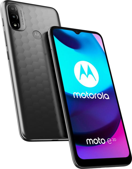 Actual product image Motorola Moto e20 (32 GB, Graphite gray, 6.50", Hybrid Dual SIM, 13 Mpx, 4G)