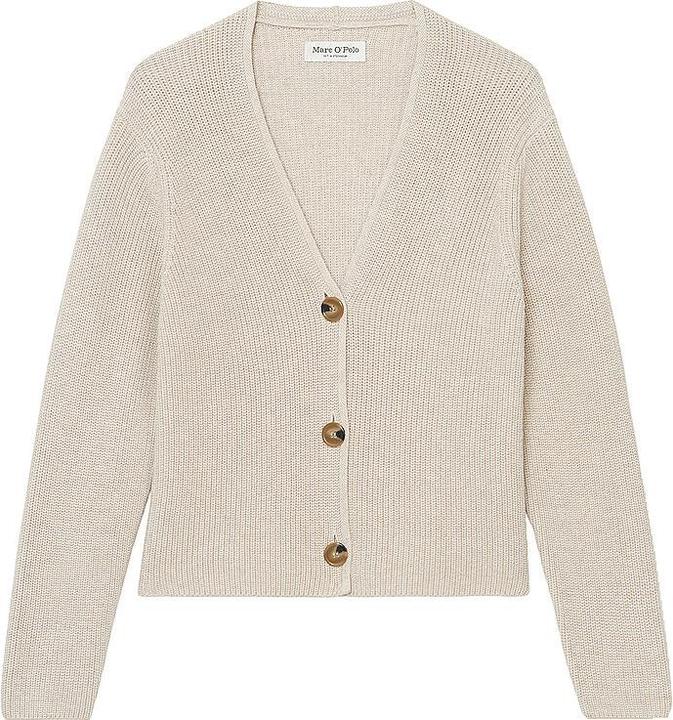 Actual product image Marc O'Polo Long Sleeve Cardigan V-Neck Sandy Melange (XL)