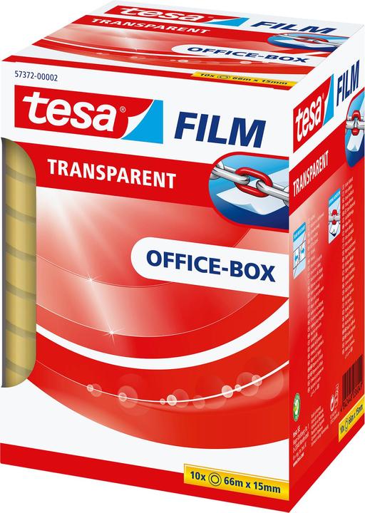 Produktbild tesa 10x tesafilm TRANSPARENT - mit starker Haftung - alterungsbeständig und reissfest (15 mm)
