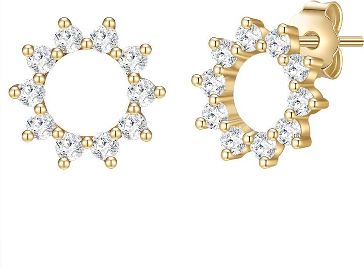 Immagine prodotto Glanzstücke München Donna Fiore/Cerchio in argento Sterling Cubic Zirconia Oro Giallo - 31374 (Argento)