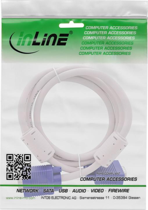 Produktbild InLine Kabel D-Sub (VGA) - D-Sub (VGA) 1m blau (17702) (1 m, VGA)