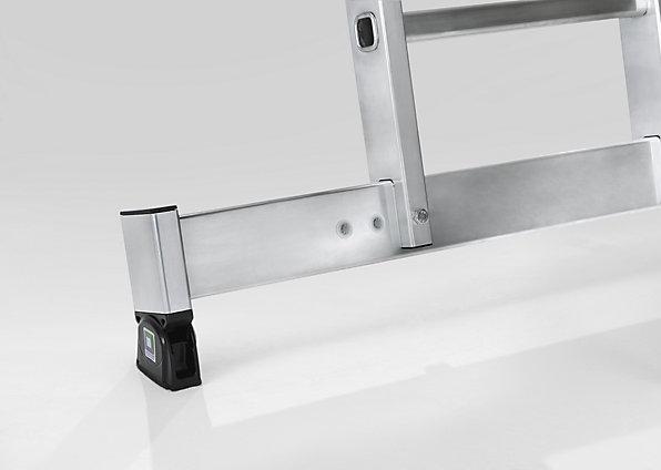 Produktbild Munk Vielzweckleiter 4-teilig mit nivello-Traverse und Holzbelag 2x3 + 2x4 Sprossen (Mehrzweckleiter, 420 cm)