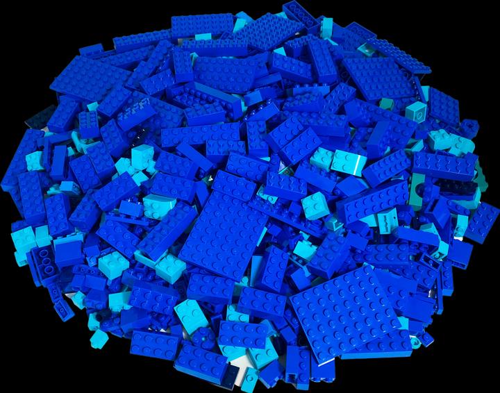 Actual product image LEGO Bricks Blue mixed - 200 pieces - Blue bricks mix - NEW (LEGO Accessories)