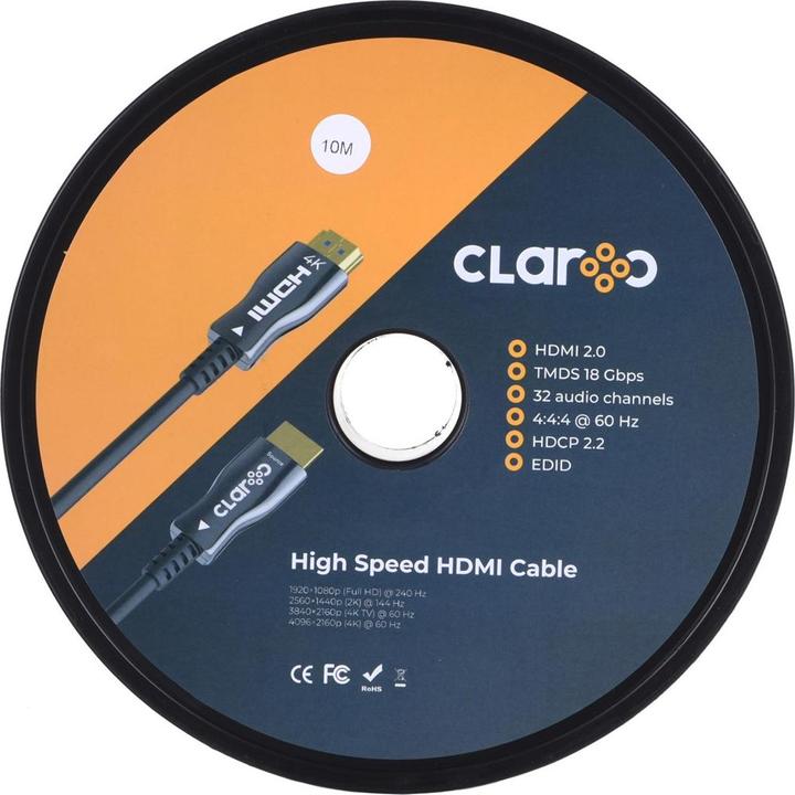 Produktbild Claro HDMI CABLE FIBER OPTIC AOC 2.0 4K 10M - Kabel - Digital/Display/Video (10 m, HDMI)