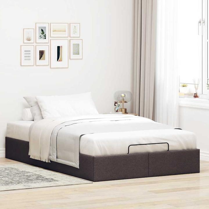 Produktbild VidaXL Ottoman-Bett ohne Matratze Dunkelbraun 120x190 cm Stoff (120 x 190 cm)