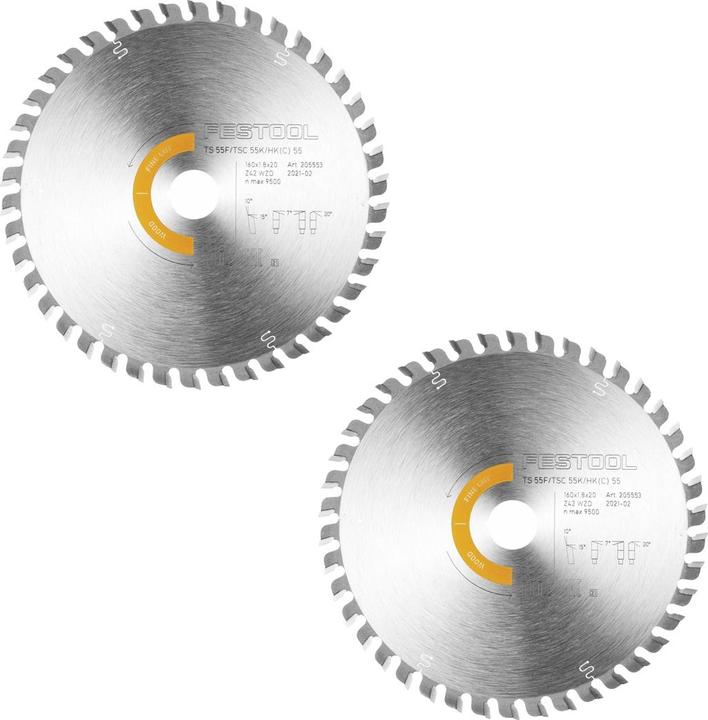 Actual product image Festool Wood Fine Cut HW Circular Saw Blade 160 x 1.8 x 20mm WD42 (2x 205553)