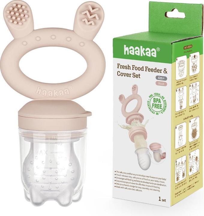 Productafbeelding Haakaa Vruchtenspeen en diepvrieshoes set - Blush