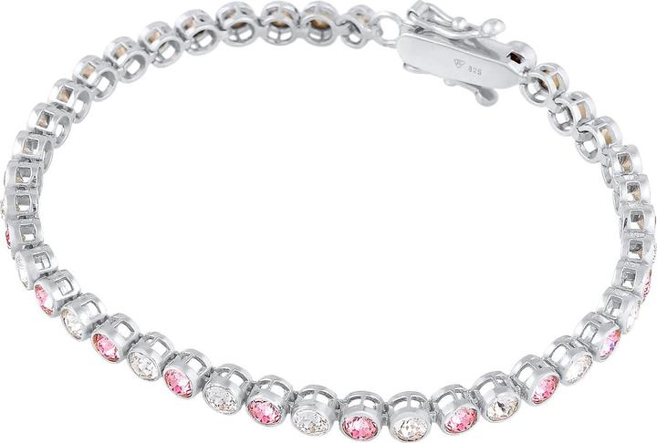 Immagine prodotto Elli Bracciale PREMIUM Bracciale Tennis Cristalli Rosa Argento 925 (18 cm, Cristallo di vetro, Argento 925)