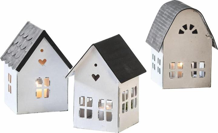 Actual product image Loberon Lantern Set of 3 Lambray white/black (3 x)