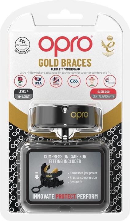 Actual product image Opro Self-Fit - Gold Braces - Dark Blue/Pearl (One size)