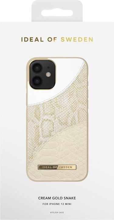 Actual product image iDeal Of Sweden Designer Hard Cover Cream Gold Snake (Apple iPhone 12 mini)