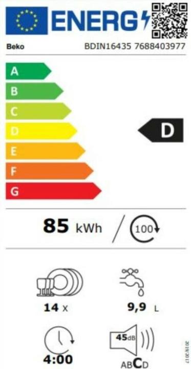 Label énergétique Beko BDIN16435