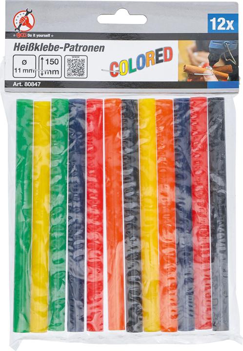 Immagine prodotto BGS Cartucce per colla a caldo multicolore Ø 11 mm, 150 mm 12 pz.