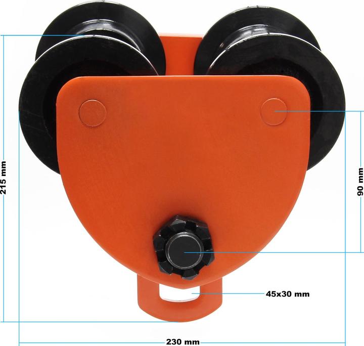 Produktbild XPOtool HD Laufkatze 1000kg 75-125mm justierbar Rollfahrwerk Handfahrwerk Kran