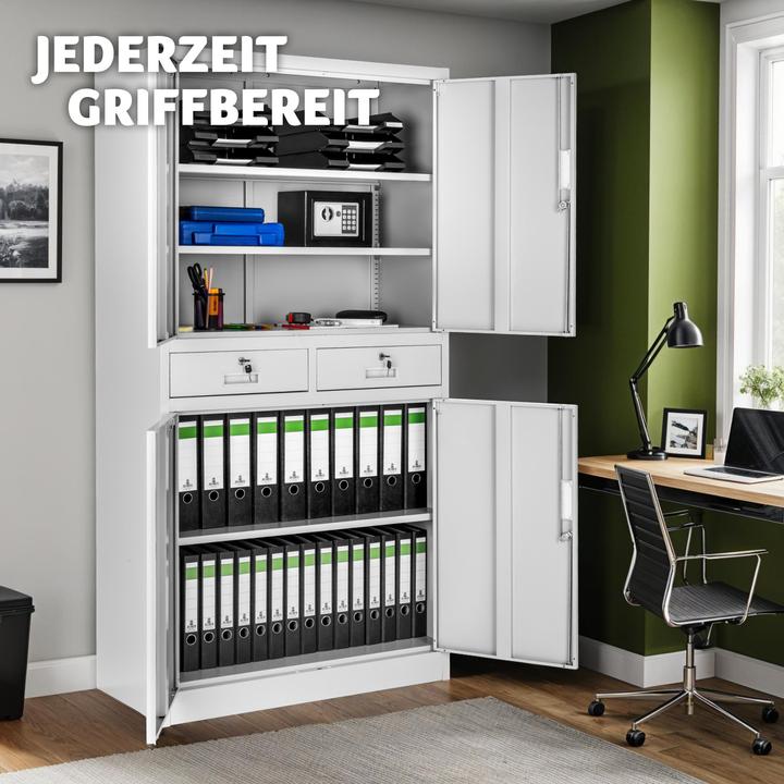 Actual product image tectake Filing cabinet with 2 drawers (90 x 40 x 180 cm)