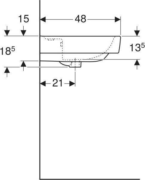Produktbild Geberit Waschtisch Renova Plan 70 cm wei 501644001 (480 mm, 700 mm)