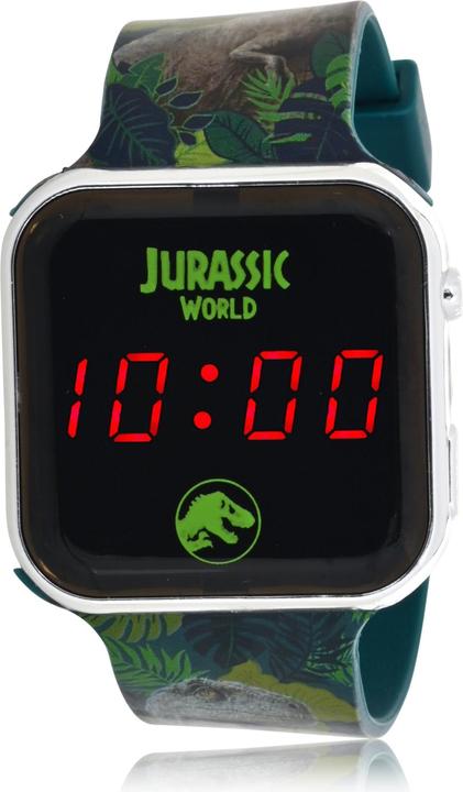 Accutime LED-Kinderuhr Jurassic World (grün), Digitaluhr mit LED-Anzeige für Uhrzeit und Datum (Digitaluhr, 37 mm)