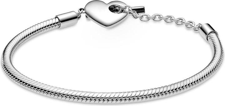 Immagine prodotto Pandora Bracciale cuore con catena di serpente a T-bar (16 cm, Argento 925)