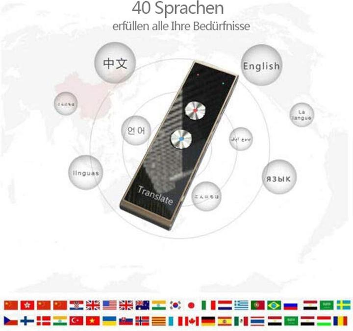 Image du produit Deltalabs Smart Translator, Bluetooth Sprachübersetzer, 41 Sprachen, iOS/Android