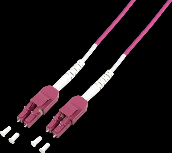 Immagine prodotto LogiLink Cavo patch in fibra ottica Uniboot, 2x LC duplex, OM4, 0,5 m soluzione patch salvaspazio per reti (CAT6, 0.50 m)