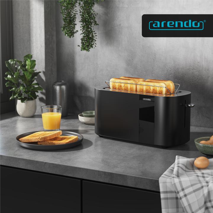 Produktbild Arendo Toaster Edelstahl 4 Scheiben Langschlitz, Restzeit & Bräunungsgradanzeige, Touch Display, 1500 W (EU-Stecker)