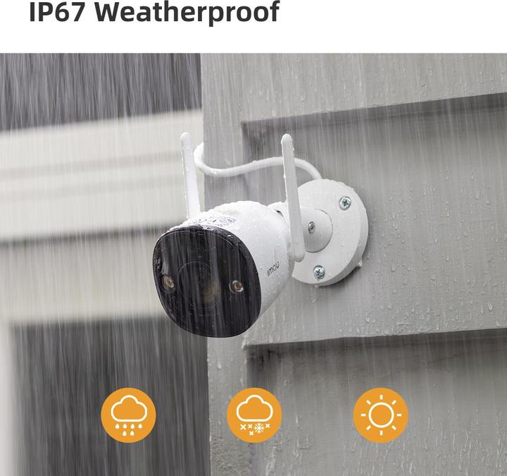 Actual product image Imou Bullet 2 IPC F22F 0280B WLAN IP 1920 x 1080 Pixel Surveillance Camera (1920 x 1080 Pixels)