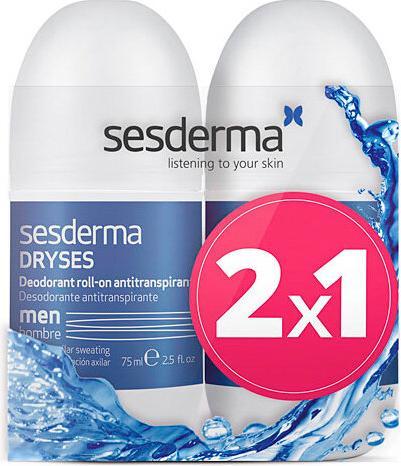 Sesderma Pack Dryses Deodorant Antitranspirant Roll On für Männer 2x75ml (Roll-on, 75 ml)