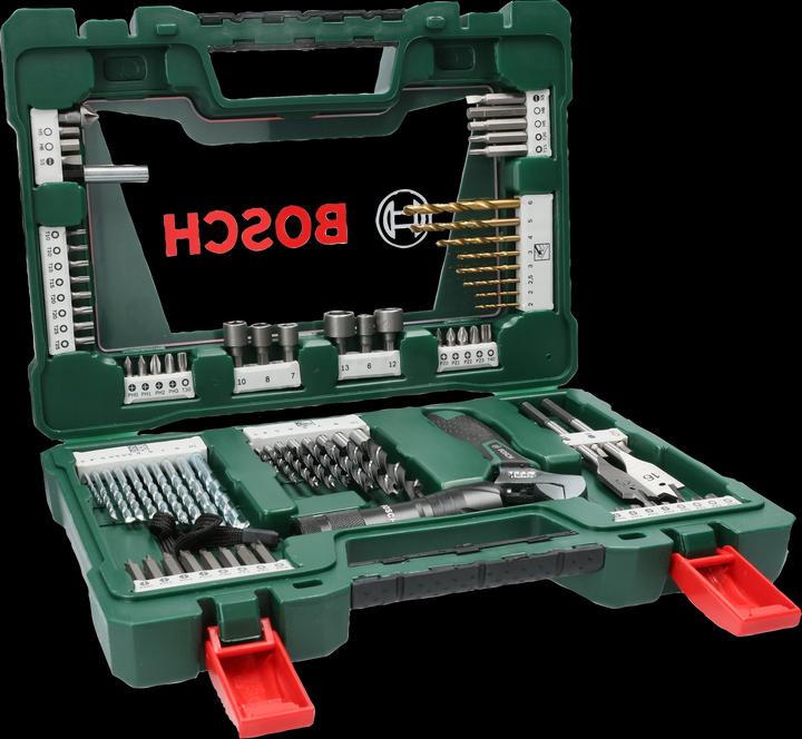 Produktbild Bosch Zubehör V-Line TiN-Bohrer- und Bit-Set, 83-teilig, mit Taschenlampe und Gabelschlüssel (3 Millimeter, 4 Millimeter, 2.5 Millimeter, 5.50 Millimeter, 2 Millimeter, 10 Millimeter, 6 Millimeter, bis 20 Millimeter, 16 Millimeter, 7 Millimeter, 5 Millimeter, 8 Millimeter)