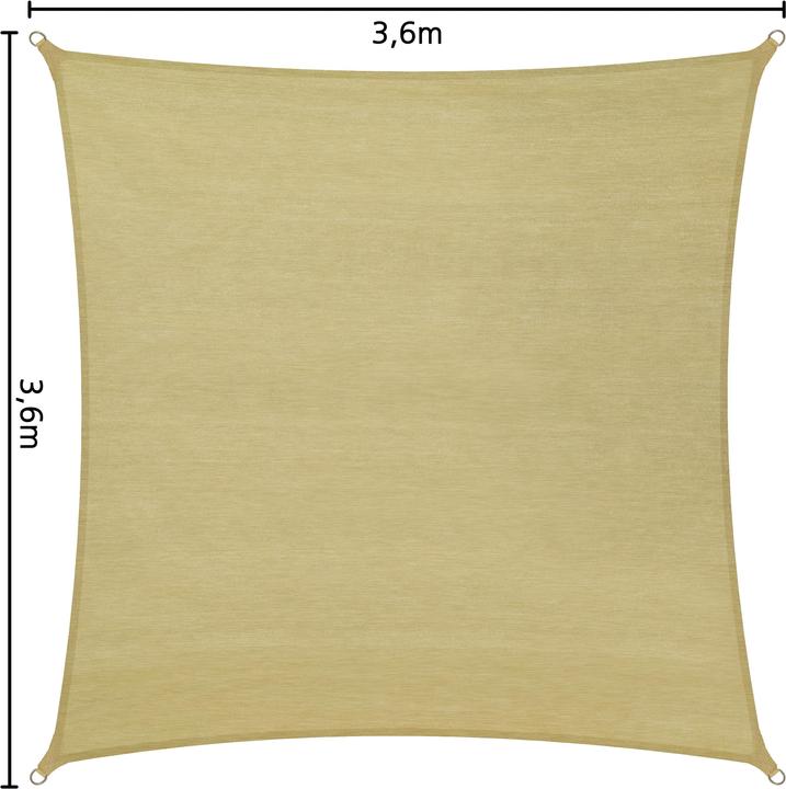 Produktbild tectake Sonnensegel (360 x 360 cm)