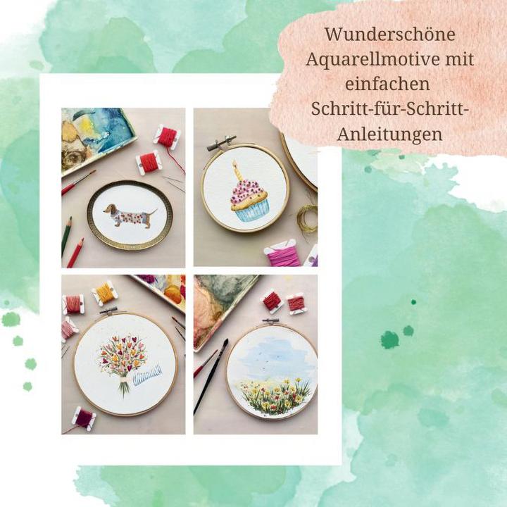 Produktbild Topp Buch "Wundervolle Watercolor Stickerei"