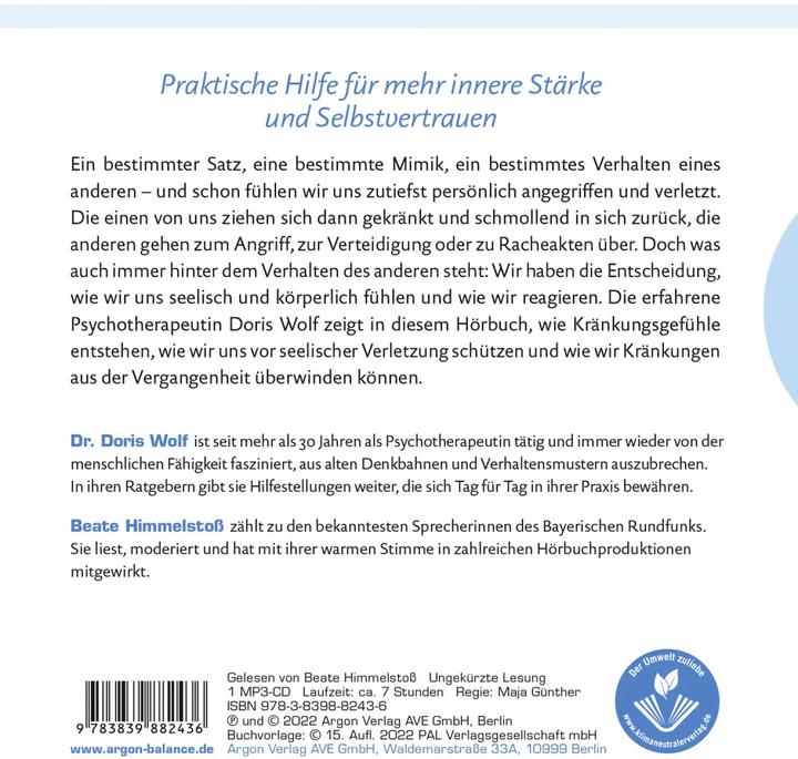 Produktbild Ab heute kränkt mich niemand mehr (Doris Wolf, Deutsch)