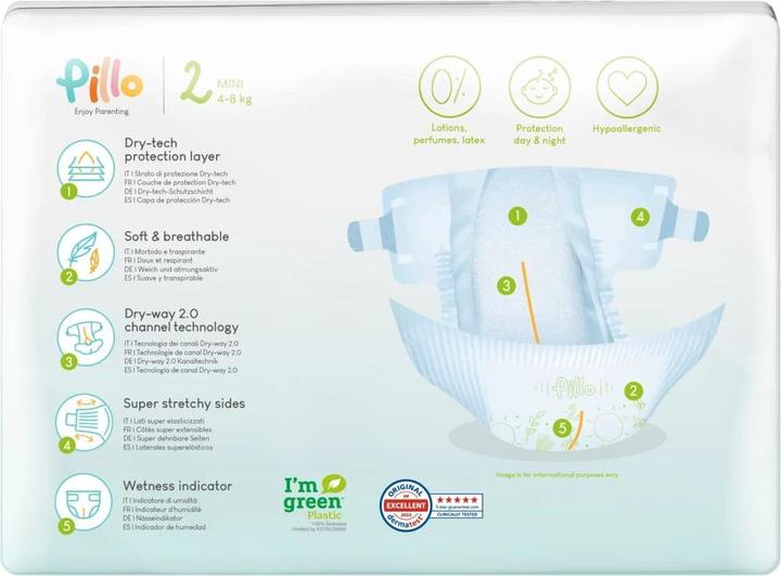 Actual product image Pillo Enjoy Parenting (Size 2, Monthly box, 186 Piece)