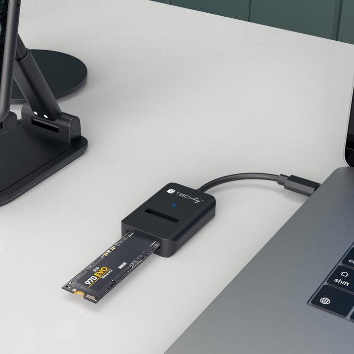 Image du produit Techly Adaptateur USB-C vers SSD NVMe/SATA (M.2 2280)