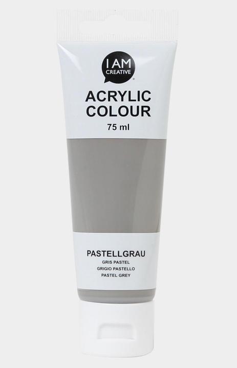 Produktbild I Am Creative Basic Acryl, Acrylfarbe auf Wasserbasis, 75 ml (Pastellgrau, 75 ml)