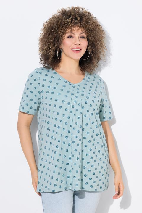 Produktbild Ulla Popken T-Shirt, Biesen, A-Linie, V-Ausschnitt, Halbarm (46, 48)