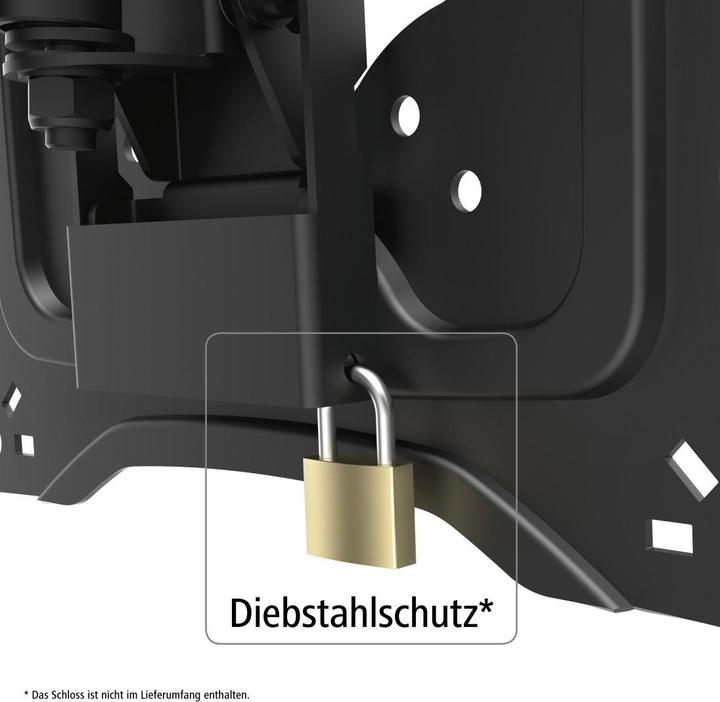 Actual product image Hama TV wall mount, swivel, tilt, anti-theft, 122 cm (48"), 20 kg (Wall, 48", 20 kg)