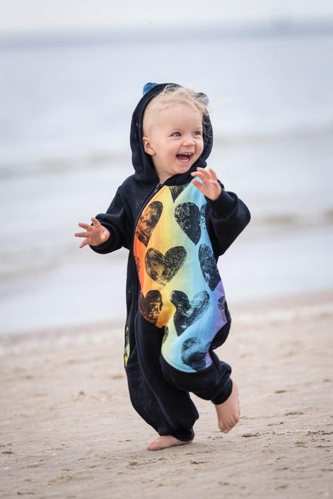 Actual product image Lennylamb Bear Romper - Lovka Rainbow (80)