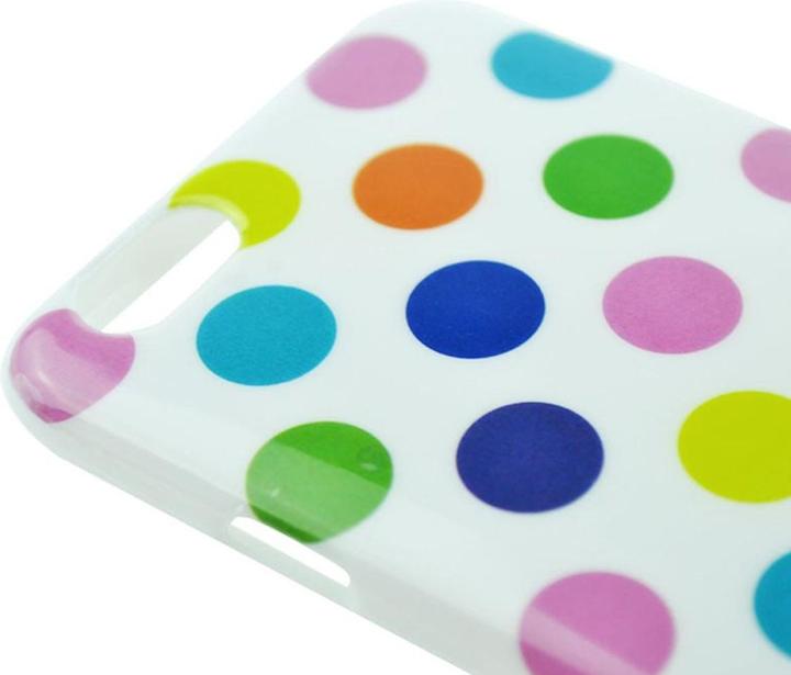 Produktbild König Design TPU Backcover Hülle gepunktet für Handy Apple iPhone 6 Weiss / Bunt (Apple iPhone 6)