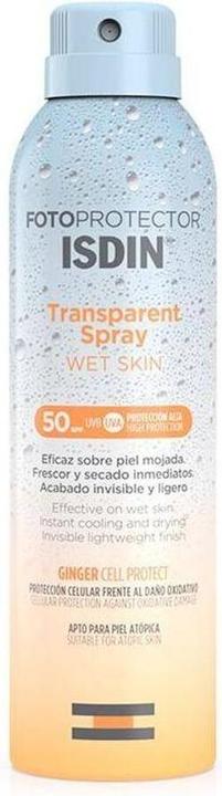 Isdin Fotoprotector Spray Trasparente Pelle Bagnata SPF50 Protezione Corpo 250ml (Spray solare, SPF 50, 250 ml)