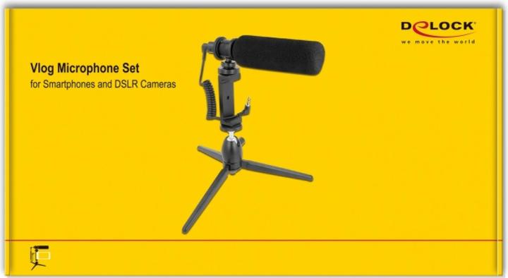 Immagine prodotto Delock Microfono USB Vlog Shotgun Set per smartphone, fotocamere DSLR