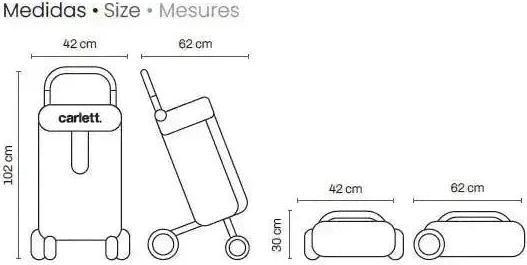 Actual product image Carlett Shopping trolley with 4 wheels Classic duo in red