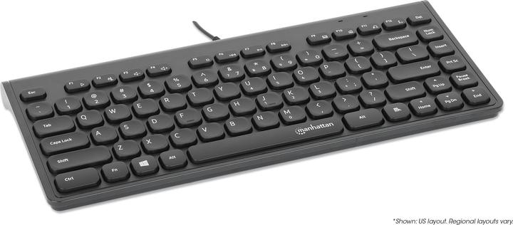 Actual product image Manhattan Slim USB mini keyboard 1.5m cable black (DE, Cable)