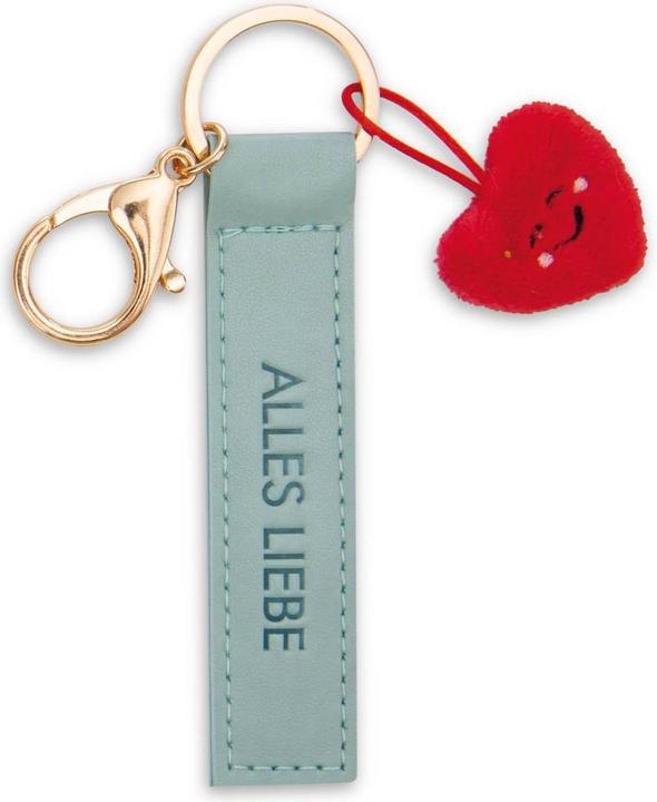 Magni NICI Schlüsselanhänger Alles Liebe Kunstlederband mit Herz türkis 10cm