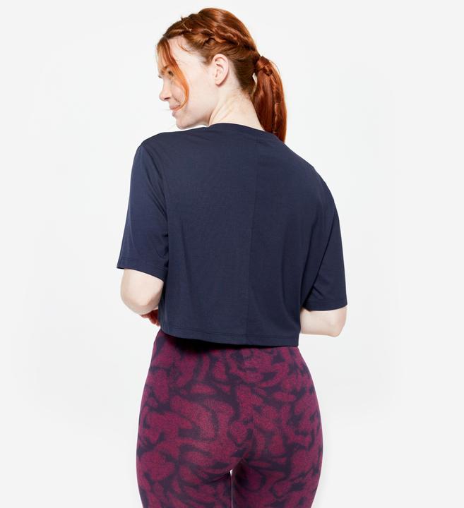 Image du produit Domyos T-shirt femme crop top - bleu foncé (XS)