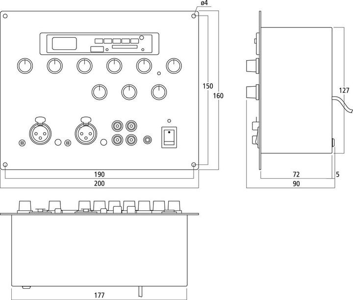 Produktbild Monacor MXT52MP3 Einbaumischpult (Studio- und Livemixer)