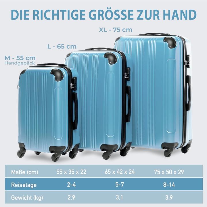 Immagine prodotto Fergé 3-teiliges Hartschalen-Reisekoffer-Set (110 l)