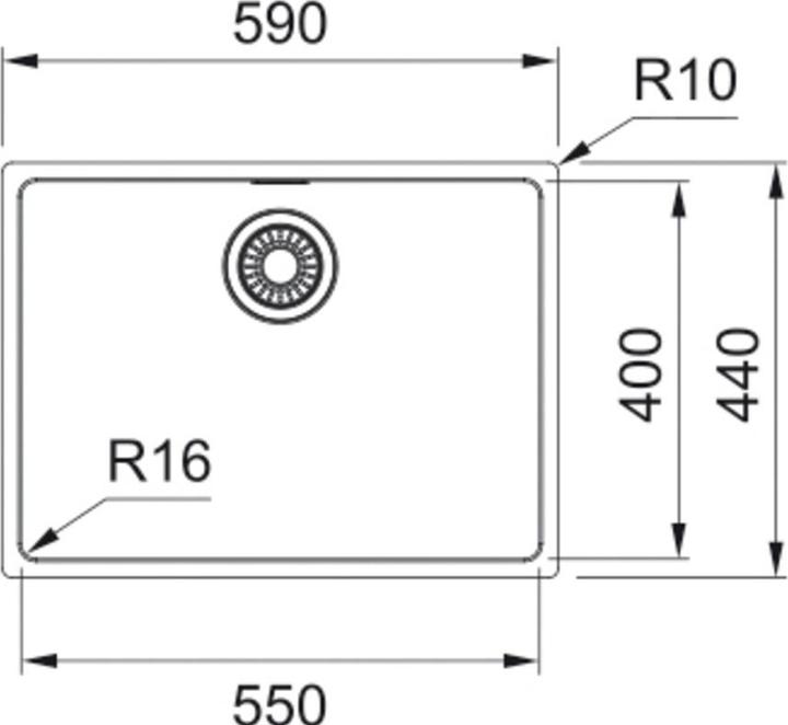 Actual product image Franke Spüle Maris MRX 210-55 CRNI (Fitted sink, 55 cm)